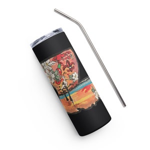Arte cajún de Luisiana de Elizabeth en vaso de acero inoxidable