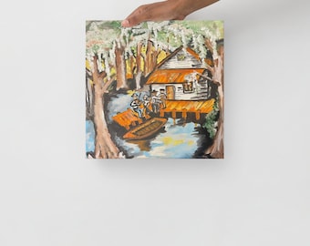 Elizabeth’s Louisiana Cajun Bayou painting on canvas