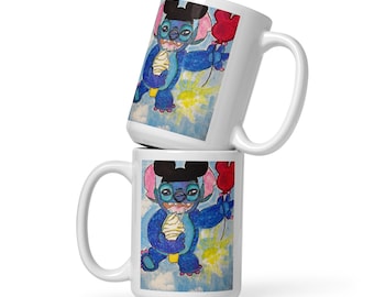 Ilustración de Disney de Stitch de Elizabeth en una taza