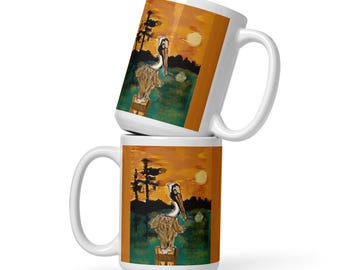 Elizabeth pelican Louisiana art on mug