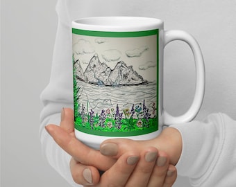 Elizabeth's mountain landscape painting on mug