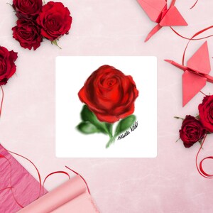 Isabella’s rose art stickers