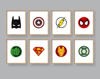 Superhero Wall Art Etsy