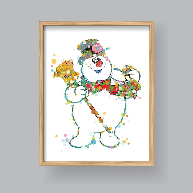 Frosty The Snowman Printable Watercolor Home Decor Wall Art Kids Nursery 310