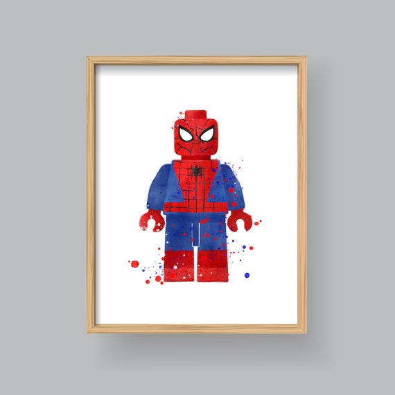 Spiderman wall art Printable watercolor Home decor Spiderman Etsy