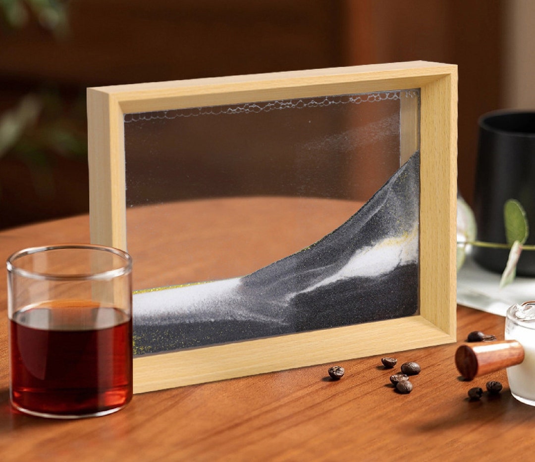 Wooden Frame Moving Sand Art Frame Natural Landscape Home Etsy