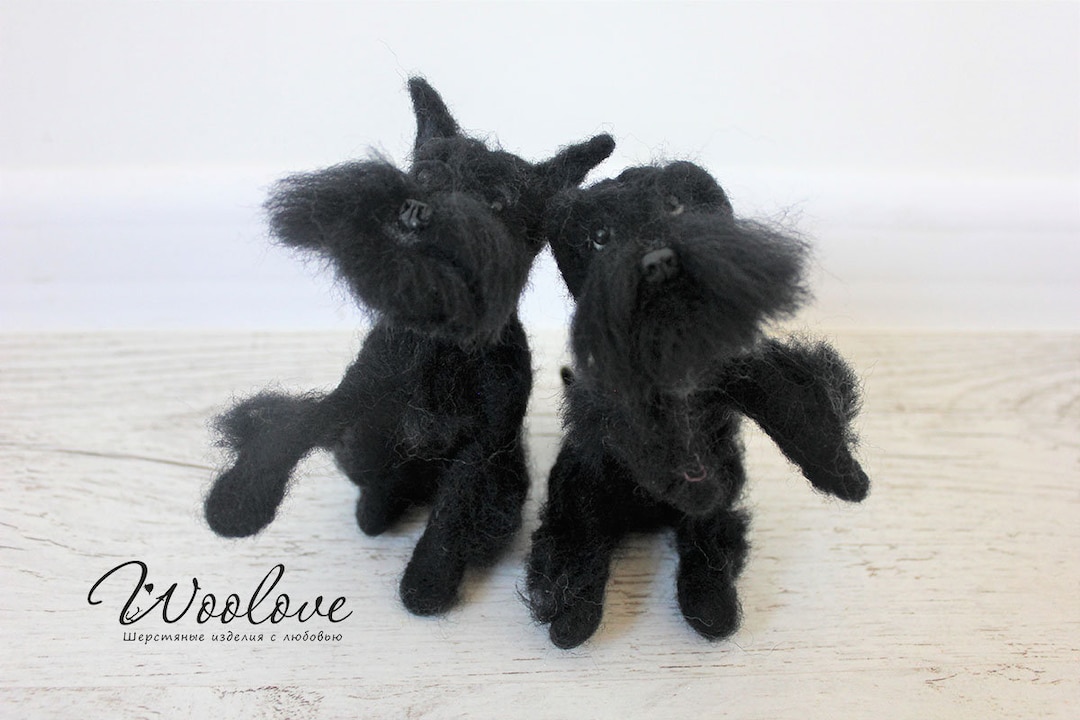 Needle Felted Miniature Schnauzer: 10cm Wool Sculpture - Etsy