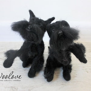 Needle felted schnauzer/schnauzer with cropped ears and tail/with pointy ears/schnauzer with long ears and tail/mini schnauzer/pet portrait