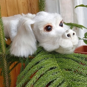 Needle Felted Falcor the Luckdragon/Neverending Story/Wool dragon/White Dragon/Big Toys/Xmas gift/Falcor gift/Dragon plush/80s image 2