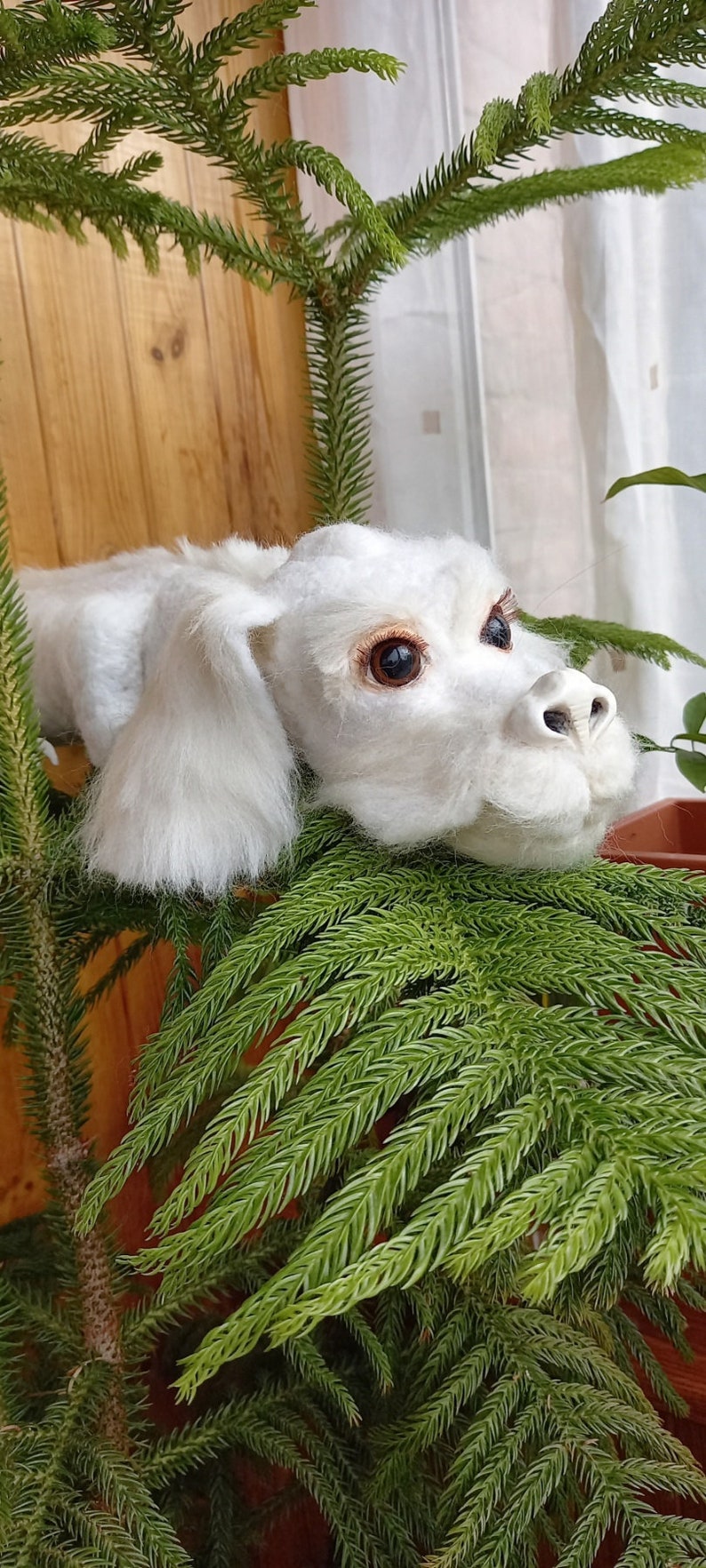 Needle Felted Falcor the Luckdragon/Neverending Story/Wool dragon/White Dragon/Big Toys/Xmas gift/Falcor gift/Dragon plush/80s image 2