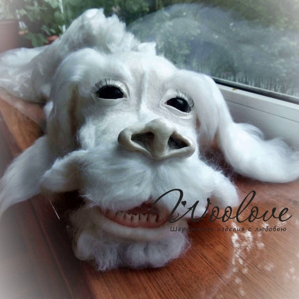 Giant Needle felted Falcor/2 meter Falcor/Neverending story/the Luck Dragon/Big dragon/Falcor the Luck Dragon