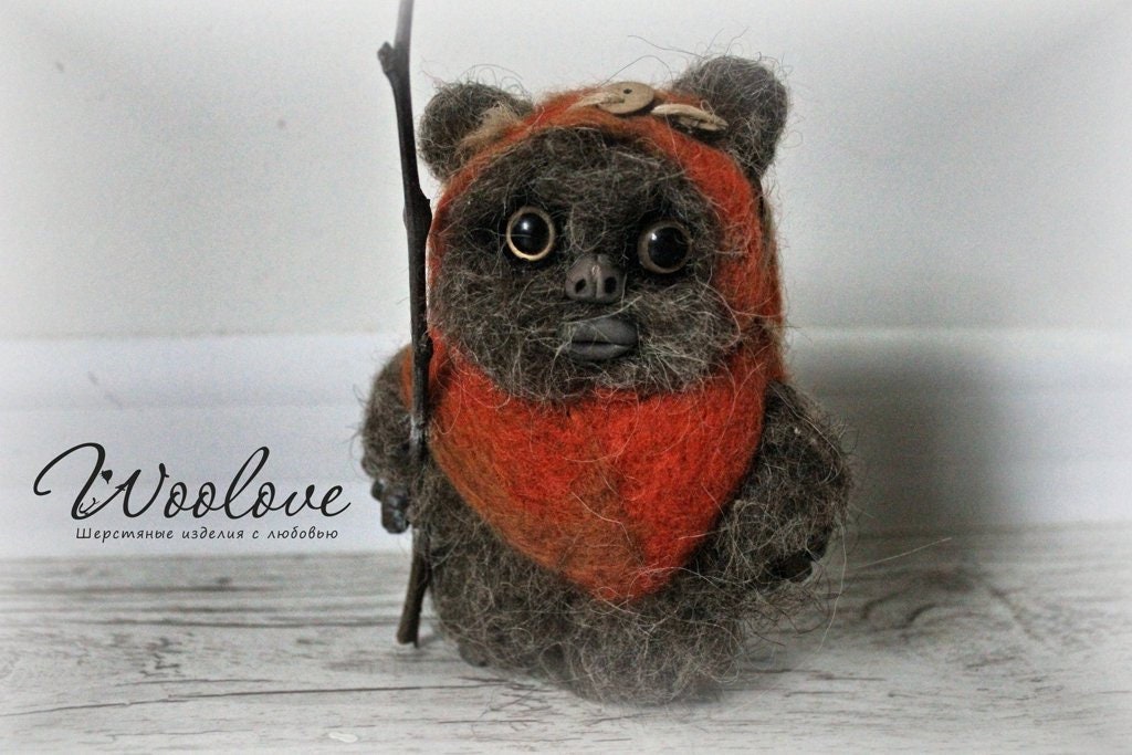 Needle Felted Ewok Wicket Artdoll/star Wars Gift/ewok Toy/ewok Etsy