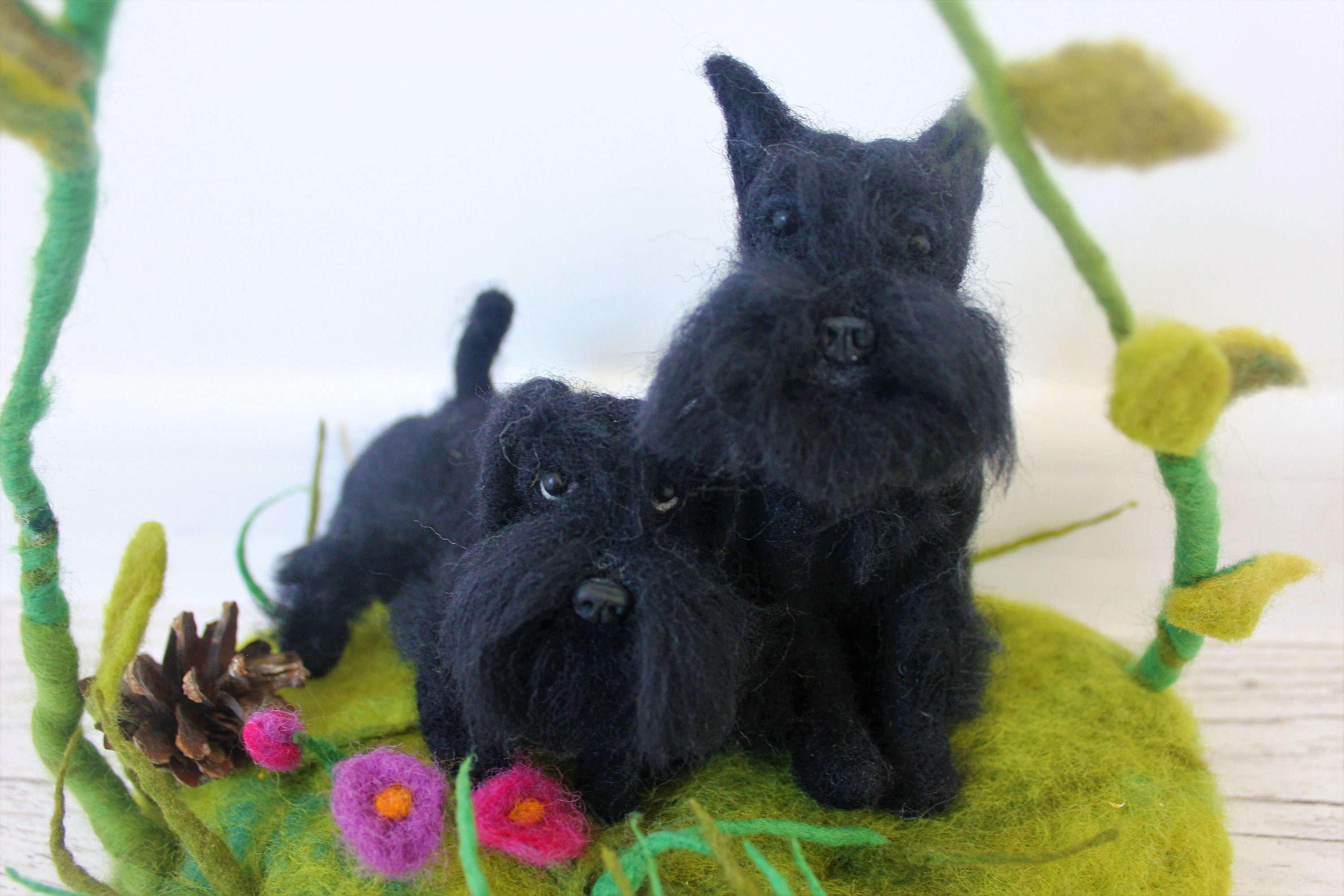 Needle Felted Miniature Schnauzer: 10cm Wool Sculpture - Etsy