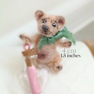 Needle felted tiny teddy bear/miniatures/bear sculpture/felted animals