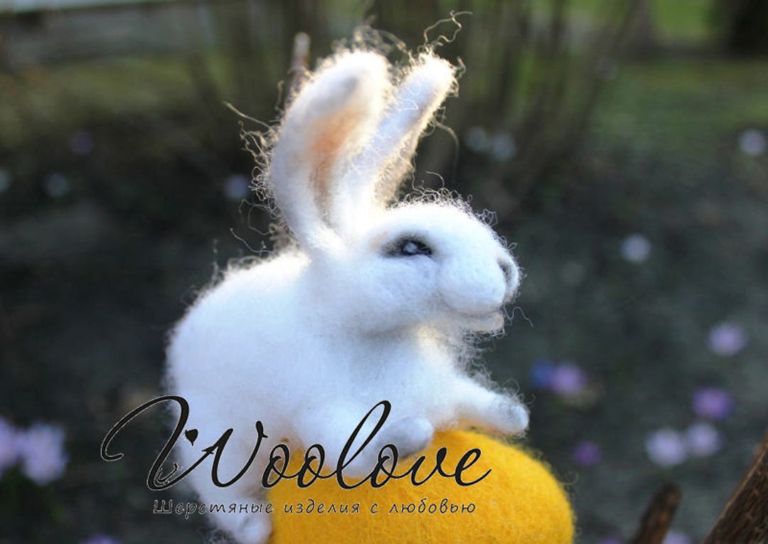 Needle Felted Bunny: Miniature Wool Hare, Easter Decor - Etsy