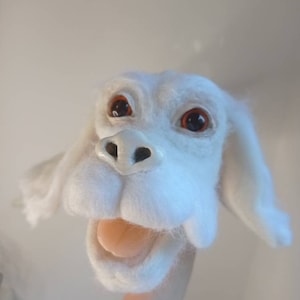 Needle Felted Falcor the Luckdragon/Neverending Story/Wool dragon/White Dragon/Big Toys/Xmas gift/Falcor gift/Dragon plush/80s image 3