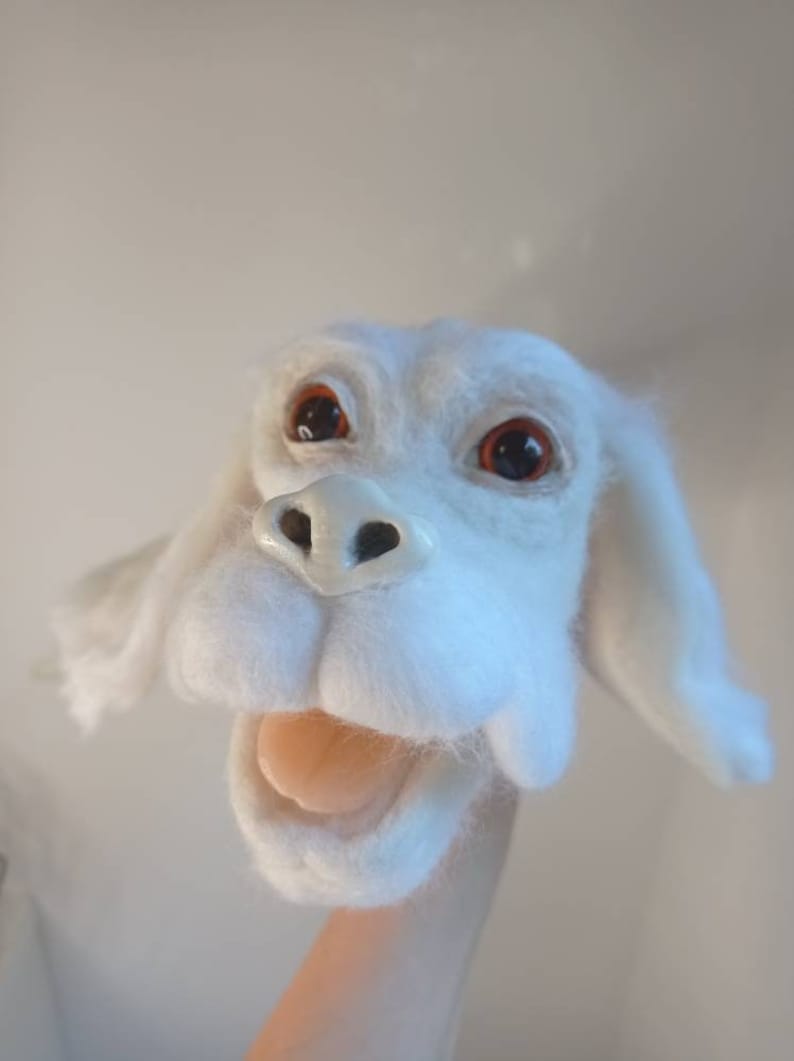 Needle Felted Falcor the Luckdragon/Neverending Story/Wool dragon/White Dragon/Big Toys/Xmas gift/Falcor gift/Dragon plush/80s image 3