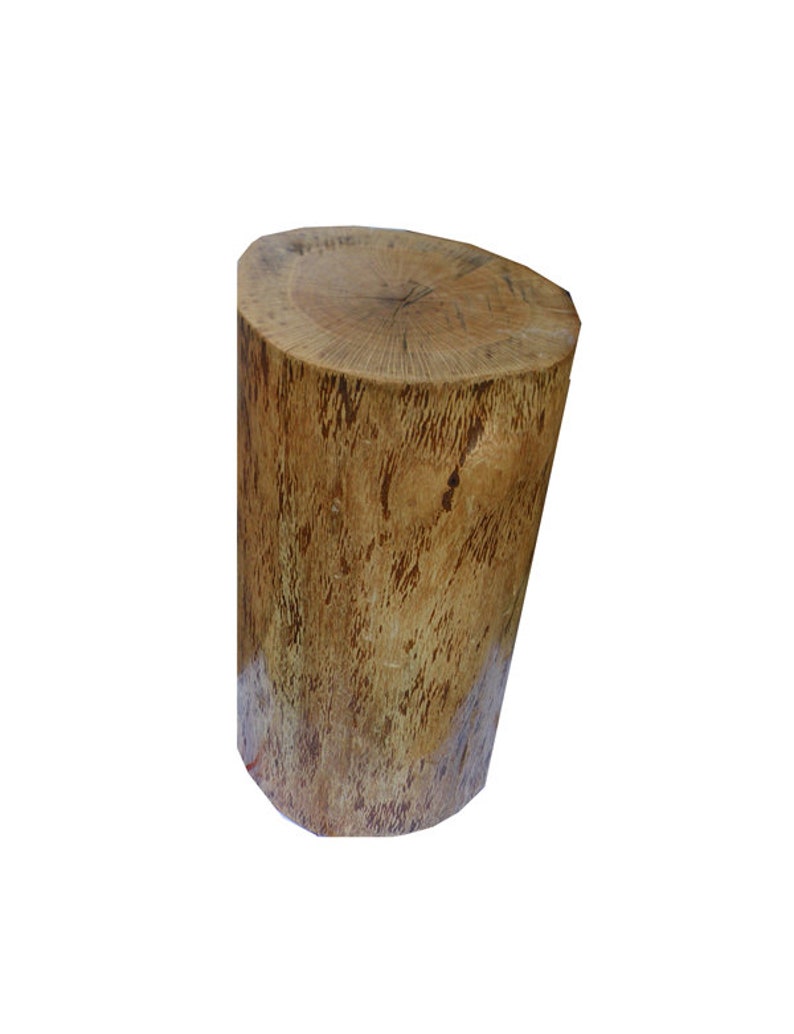 Oak Wood Log Side Table Image 0