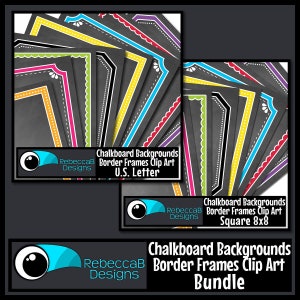 Chalkboard Backgrounds Border Frames Clip Art - Bundle, Framed Chalkboard Digital Papers, Chalkboard Clip Art, Chalkboard Backgrounds
