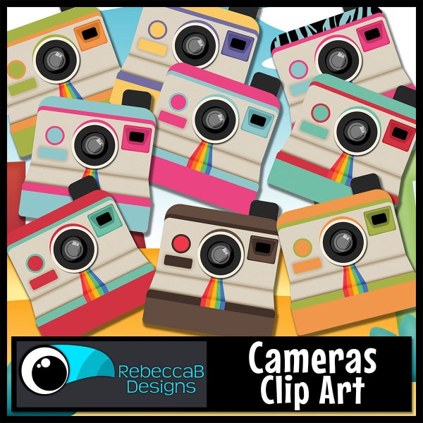 Camera Clipart, Insta Camera Clip Art, Retro Camera Clip Art, Vintage Clipart, Vintage Cameras, Vintage Instant Camera, Printable