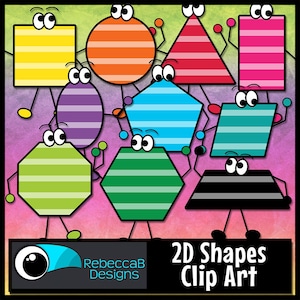 2D-vormen illustraties, illustraties, tekenclipillustraties, wiskundeclipart, 2D-vormen, vormen illustraties, kleurrijke vormen illustraties