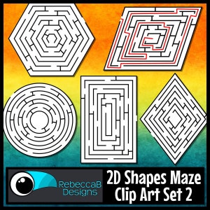 2D Shapes Maze Clip Art Set 2, Maze Clip Art, 2D Shapes, Mazes and ...