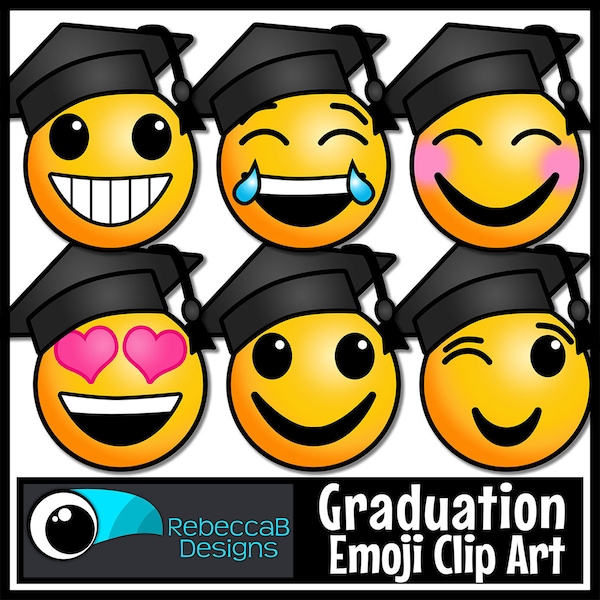 Graduation Emoji Clip Art, Emotions Clip Art, Graduation Ceremony Clip Art, Graduation Clip Art, Toga Hat, Mortarboard Clip Art