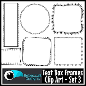 Zone de texte Cadres de bordure Jeu d’images clipart 3, Images Doodle Clip Art, Image clipart de zone de texte, Images clipart, Cadres griffonnage, Images de bordure Images clipart