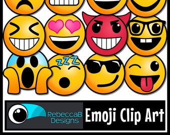 Peut inclure: Un ensemble de 12 images d'emoji clipart jaunes avec différentes expressions faciales. Les emojis incluent un visage triste, un visage surpris, un visage souriant, un visage qui cligne des yeux, un visage avec des cœurs pour les yeux, un visage de diable, un visage avec des lunettes, un visage qui crie, un visage qui dort, un visage avec des lunettes de soleil et un visage qui sort sa langue.