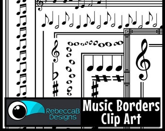 Music Borders Clip Art, Borders, Music Doodle Borders, Text Box Frames, Black Line Borders, Border Frames, Music Clip Art, Digital Stamps