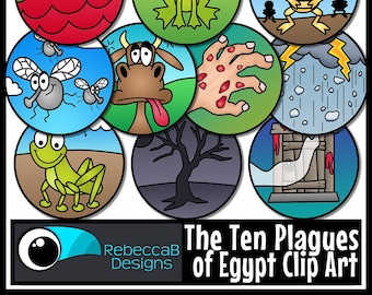 Ten Plagues of Egypt Clip Art - Moses, Moses and the Ten Plagues, Passover Clipart, Catholic Clipart, Religious Clipart, Passover Crafts