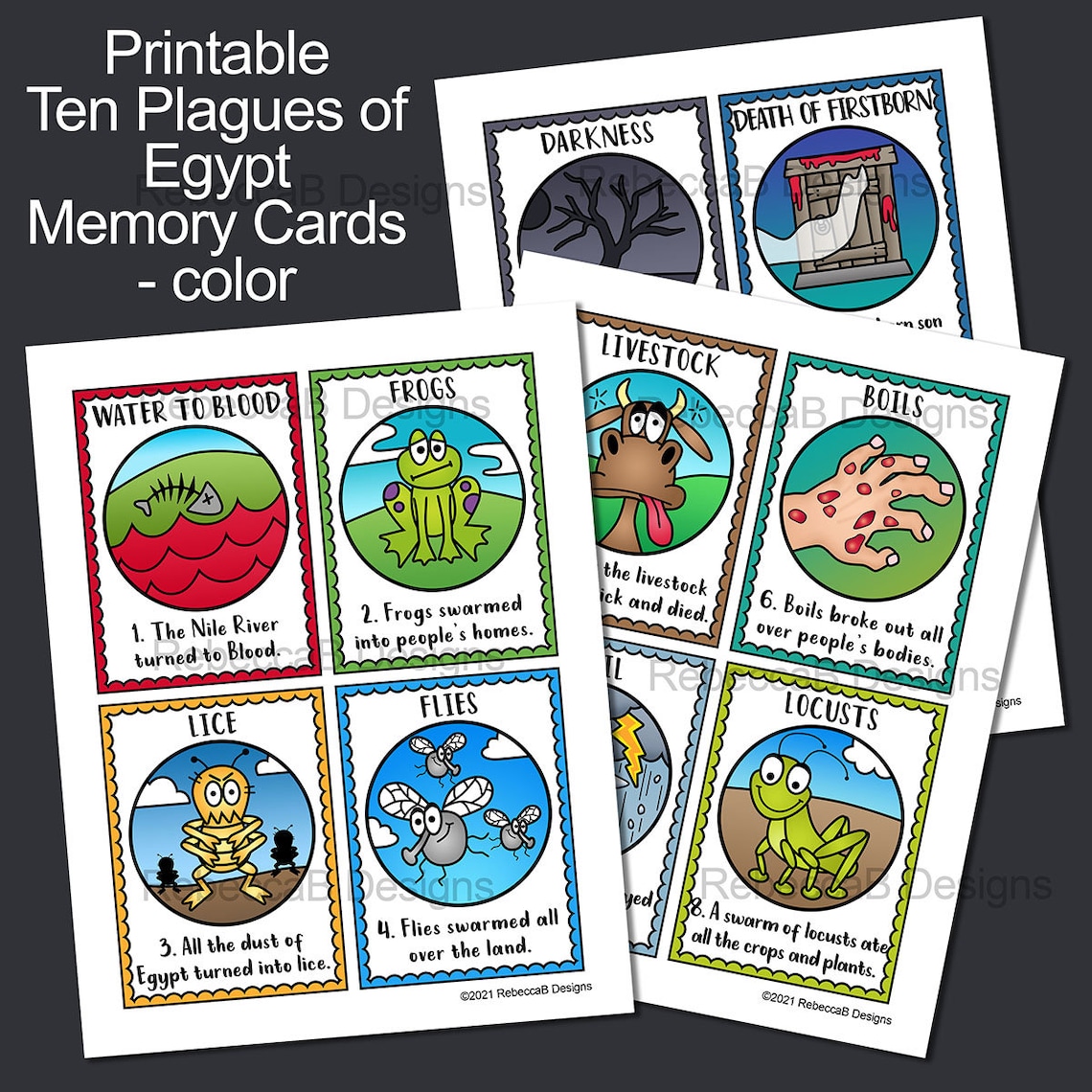 ten-plagues-of-egypt-memory-and-matching-card-games-moses-and-etsy