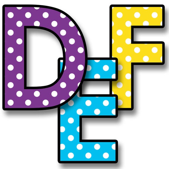 Alphabet Clip Art Polka Dot Letters Digital Alphabet | Etsy