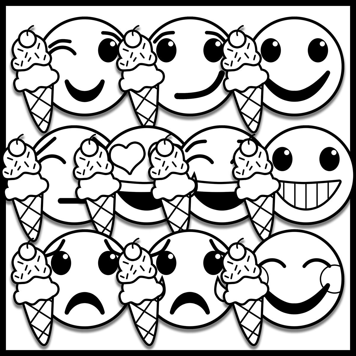 Seasons Emoji Clip Art Bundle Seasons Clip Art Emoji Clip Etsy