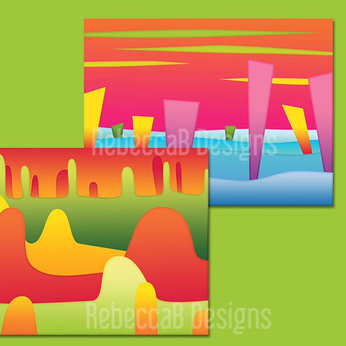 Alien Sci-fi Background Scenes Clip Art, Space Landscape Clipart