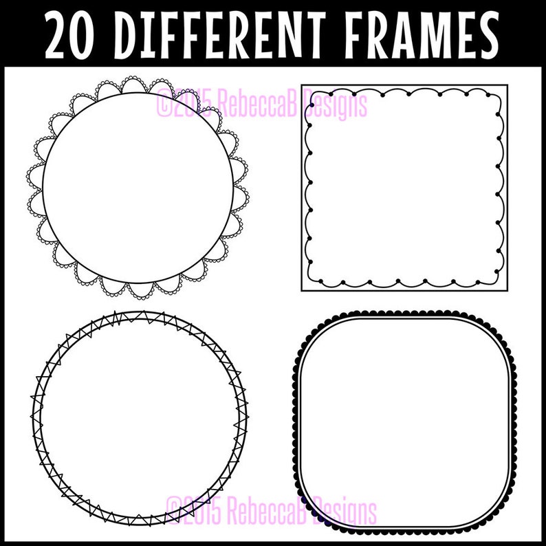 Text Box Border Frames Clip Art Set 2, Text Box Frames, Border Frames