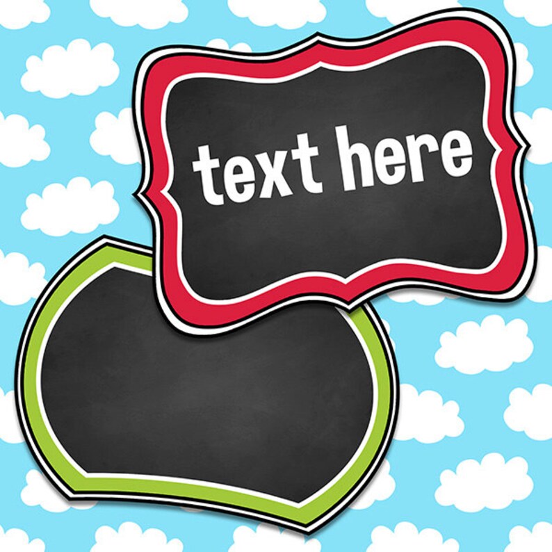 Chalkboard Labels Labels Clip Art Chalkboard Clip Art Set 2 Etsy