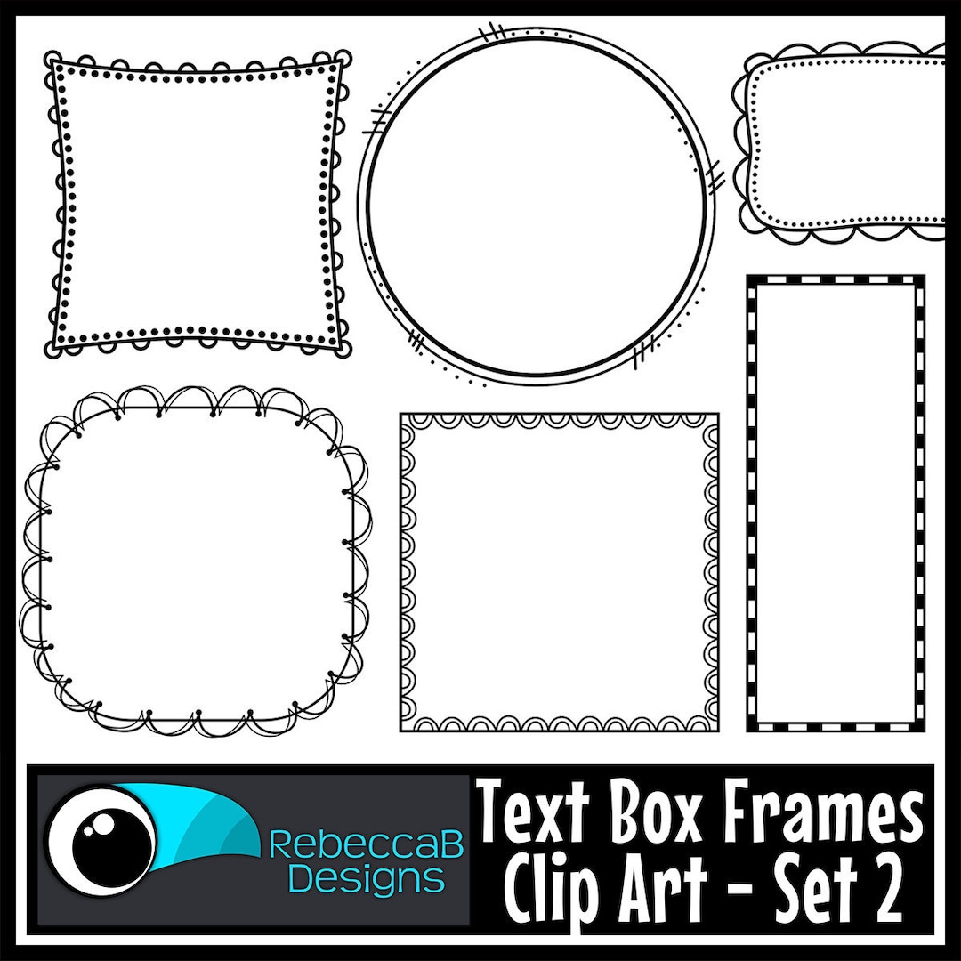 Text Box Border Frames Clip Art Set 2, Text Box Frames, Border Frames ...