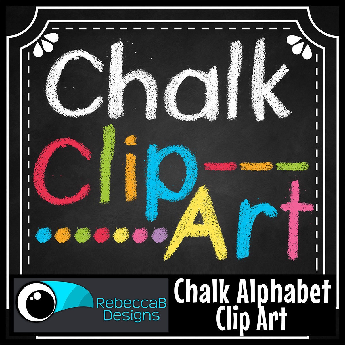 ALPHABET Chalkboard Clipart Digital Chalk Alphabet Clip Art Hand