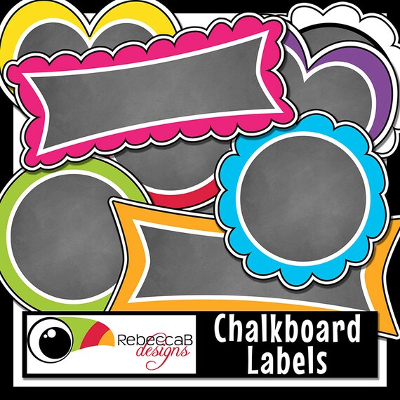 Chalkboard Labels Clip Art Chalk Clip Art Labels Clip Art Etsy