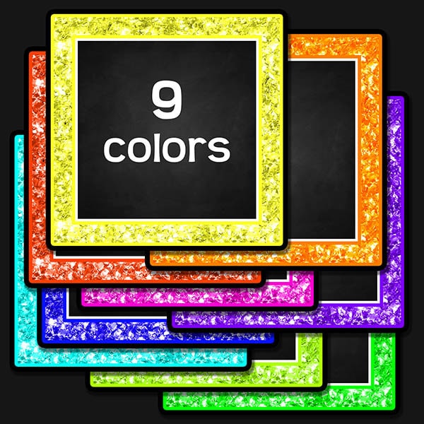 Neon Glitter Chalkboard Text Box Frames Clip Art Chalkboard Etsy