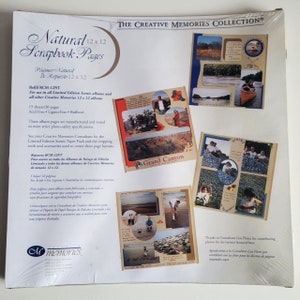 May include: A package of 12x12 inch natural scrapbook pages. The package is for use in all Limited Edition Scenic albums and all other Creative Memories 12x12 albums. The package includes 15 sheets of 30 pages, which are acid-free, lignin-free, and buffered. The pages are manufactured and tested to meet strict photo-safety specifications.
