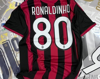AC Mailand Champions League Finale 2006–2007 Trikot Retro, Nr. 80 Ronaldinho Trikot Ac Mailand, Vintage Ac Mailand Trikot, Geschenk Fanliebhaber Ronaldinho