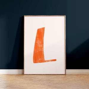 Letter L Printable Wall Art | Monogram Initials | Modern Nursery Decor | Kids Alphabet Print | Printable Gift | Red Letter Poster