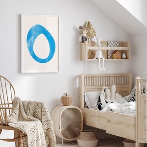 Letter O Printable Wall Art | Monogram Initials | Modern Nursery Decor | Kids Alphabet Print | Printable Gift | Blue Letter Poster