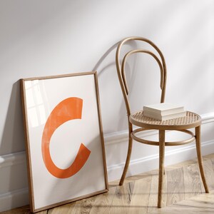 Letter C Printable Wall Art | Monogram Initials | Modern Nursery Decor | Kids Alphabet Print | Printable Gift | Red Letter Poster