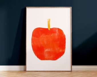 Apple Printable Wall Art | Kids Decor | Kitchen Art | Montessori Nursery Poster | Downloadable Art | Fruit Market Prints | Apple Poster