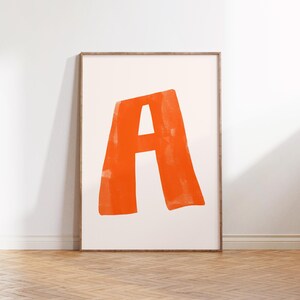 Letter A Printable Wall Art | Monogram Initials | Modern Nursery Decor | Kids Alphabet Print | Printable Gift | Red Letter Poster