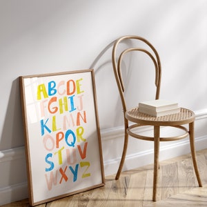 Kids Alphabet Wall Print | Educational Nursery Art | ABC Poster | Printable Educational Poster | Nursery Alphabet Art | A-Z Print