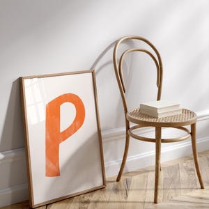 Buchstabe P druckbare Kunst | Monogramm Initialen | Modernes Kinderzimmer Dekor | Kinder Alphabet Druck | Druckbares Geschenk | &quot;Roter Buchstabe &quot;&quot;Poster&quot;&quot;.&quot;